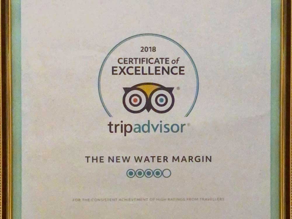 Certificate of Excellence by TripAdviso